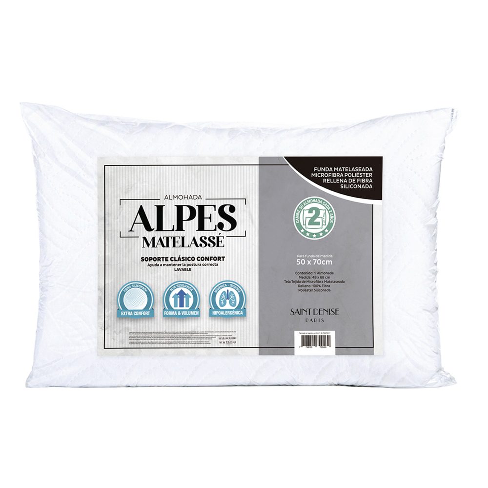 Almohada 70x50 cm con Funda Matelaseada - Saint Denise