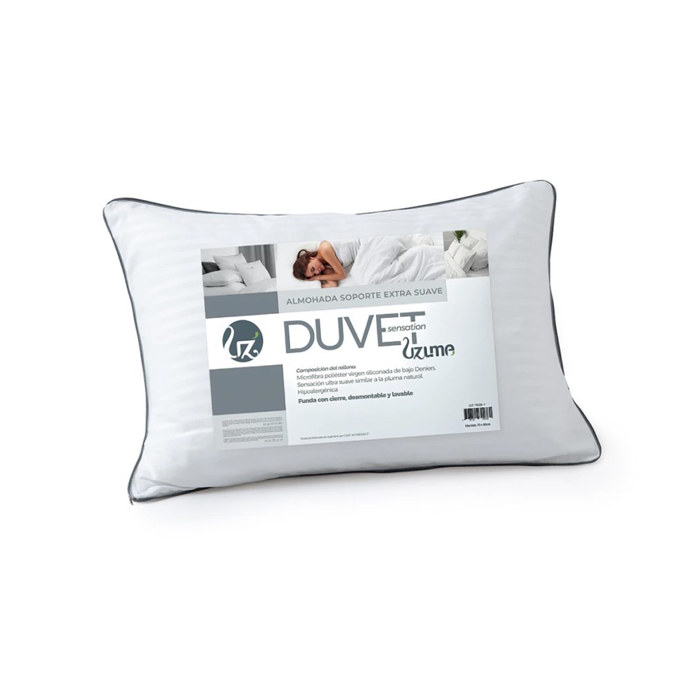 Almohada 70x50 cm Ultrasuave y Liviana con Funda Desmontable - Uzume