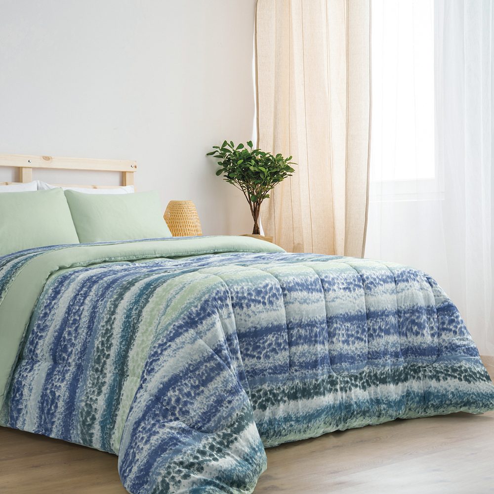 Juego de Sábanas 2 1/2 Plazas Estampadas Textural Azul - Jean Cartier