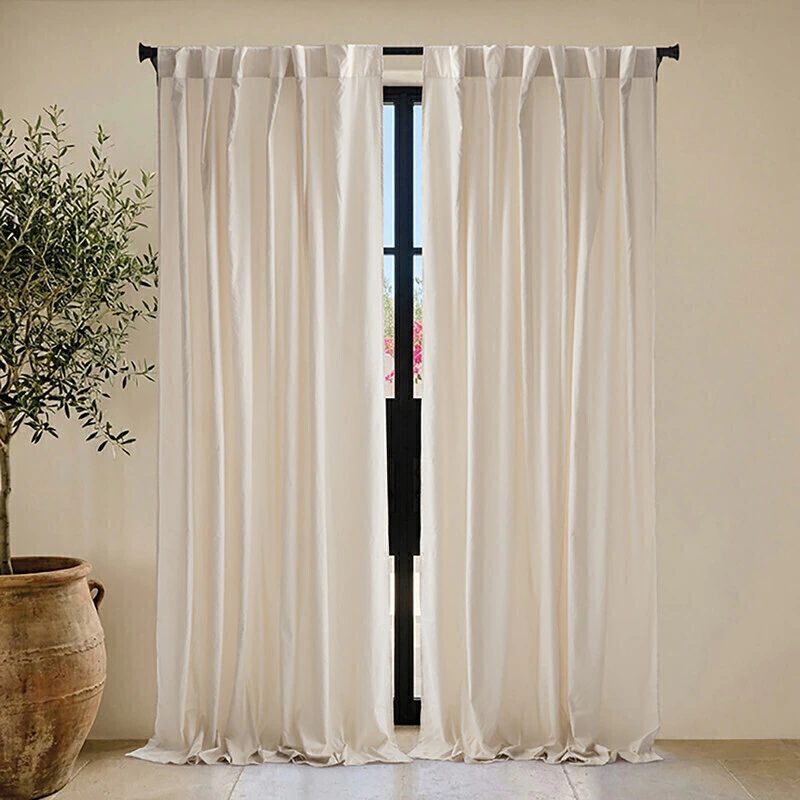 Juego de Cortinas Ambiente Símil Tusor con Presillas Escondidas - Jean Cartier