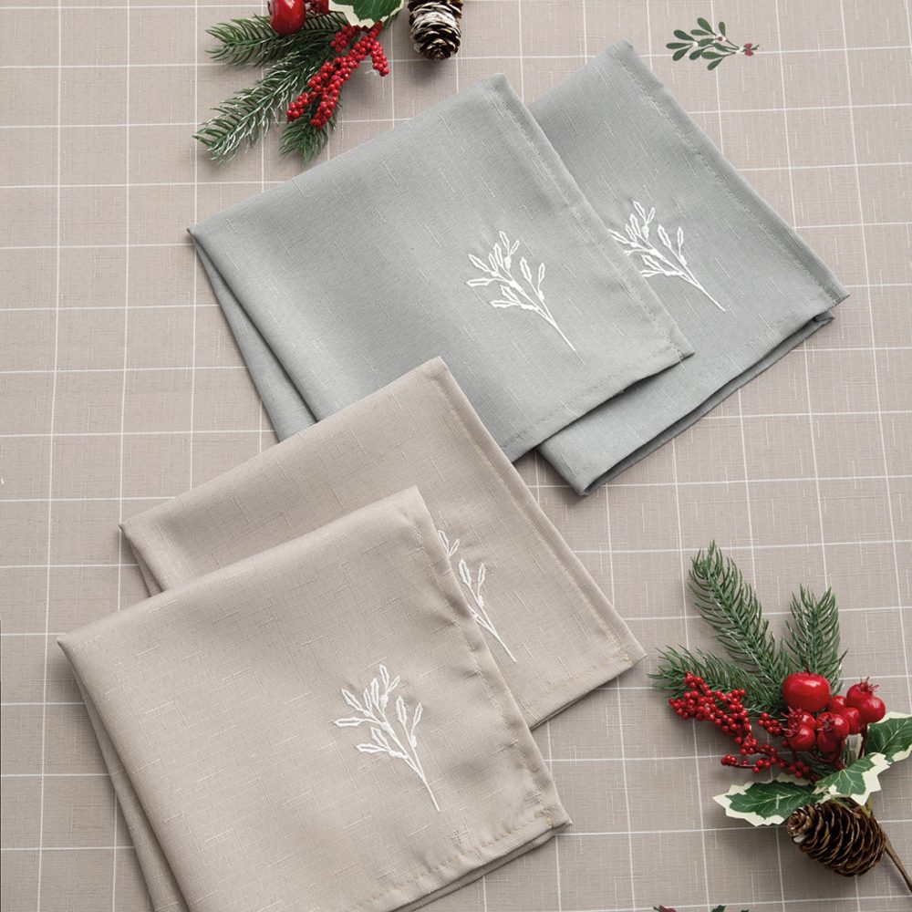 Set 2 Servilletas Bordadas Navideñas 40x40 Cm - Jean Cartier