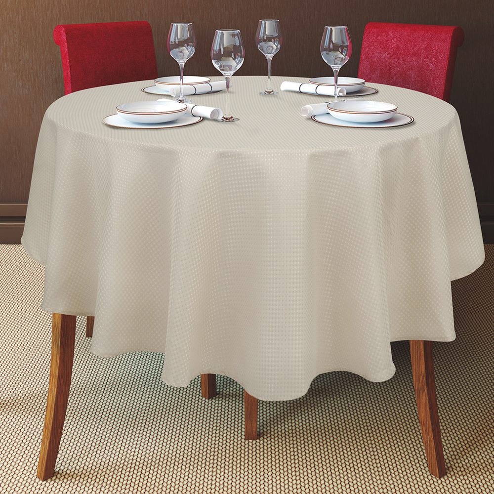 Mantel Redondo 180 cm Jacquard Natural - Jean Cartier