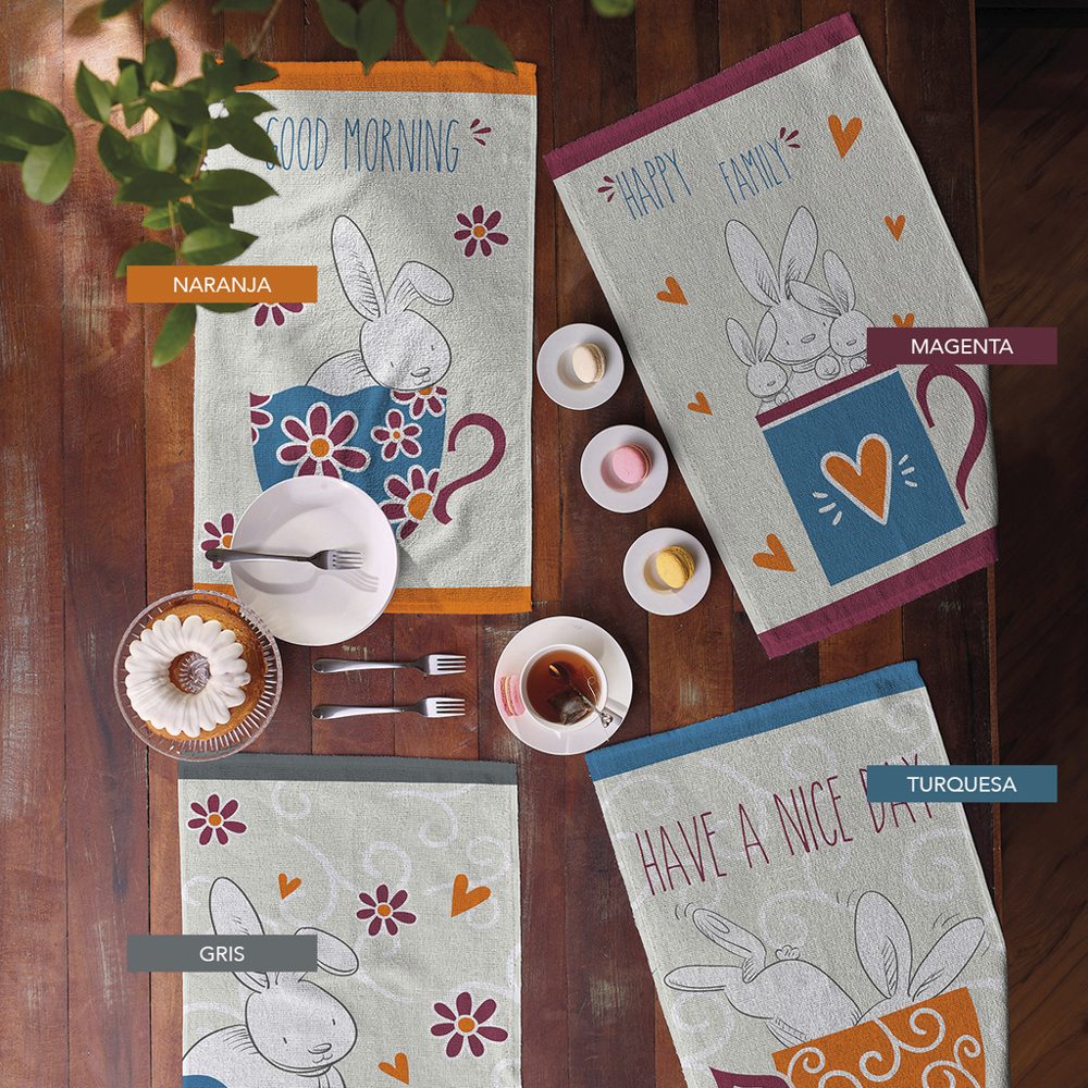 Repasador de Algodón Estampado Primore Conejo 40x65 cm - Jean Cartier