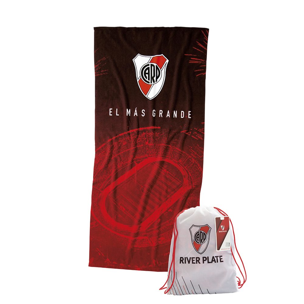 Toallón 70x150 cm con mochila con Estampado de River - Equipos