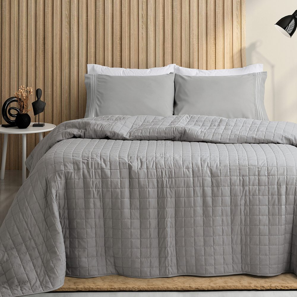Cover King Size 280x250 cm Matelaseado Gris - Jean Cartier