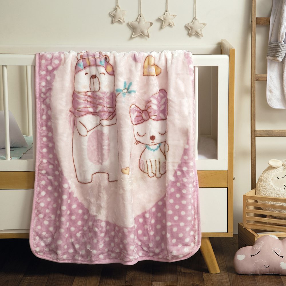 Frazada de Bebé 95x135 cm Piel Pesada Rosa - Jean Cartier