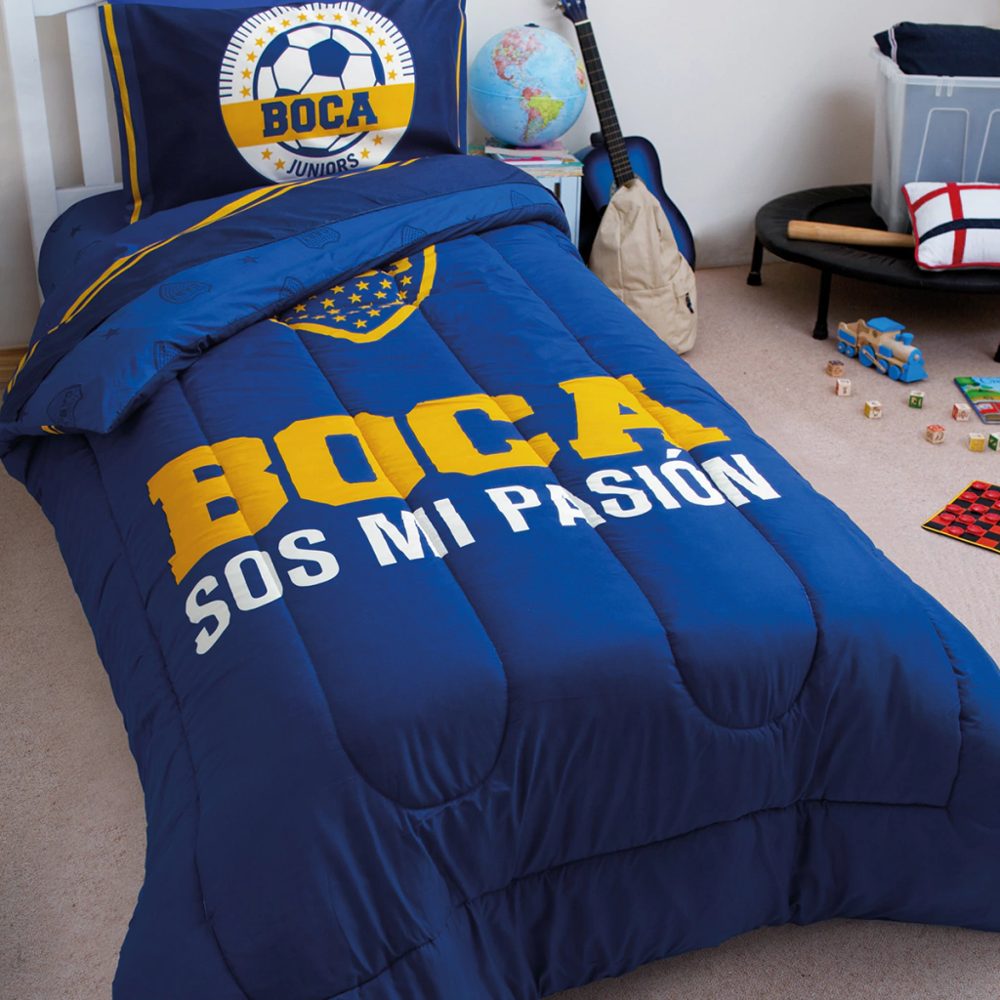 Juego de Sábanas 1 1/2 Plazas Estampado de Boca Sos Mi Pasión