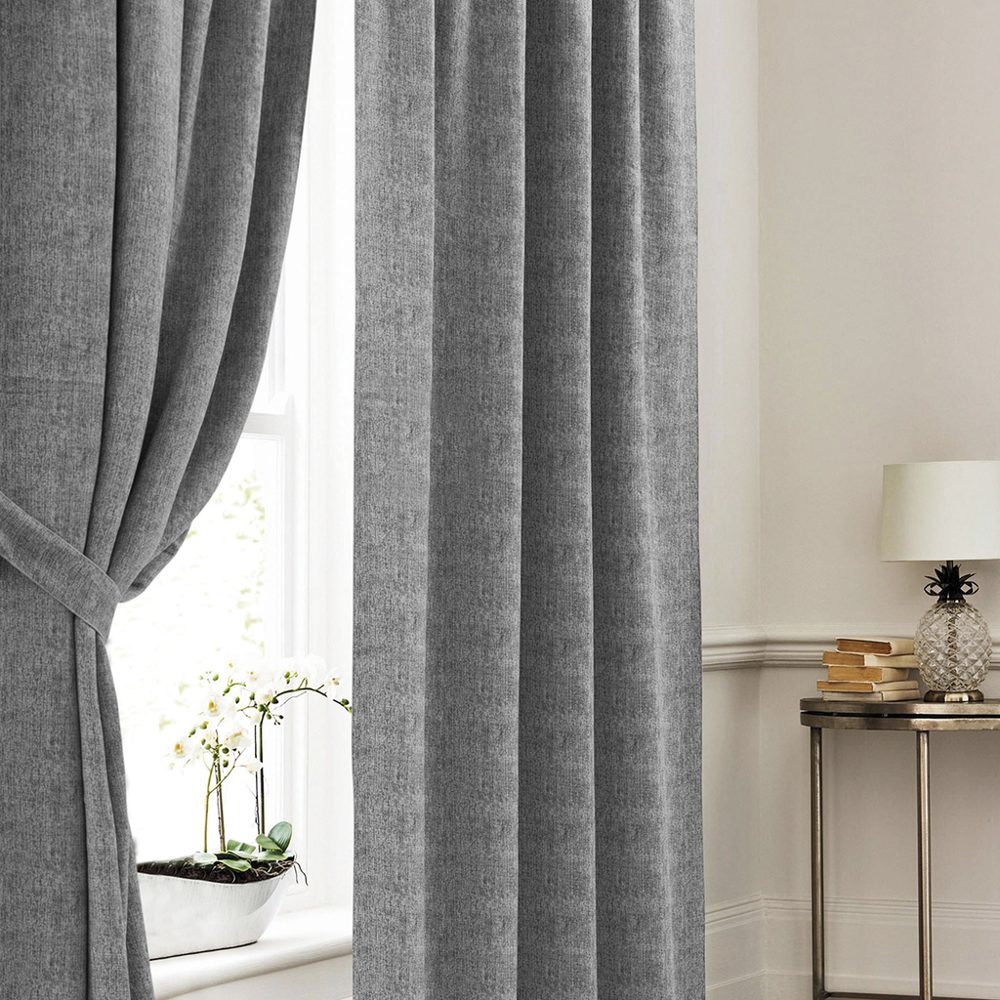 Juego de Cortinas BlackOut Pasabarral y Agarraderas 145x210 cm Gris - Jean Cartier