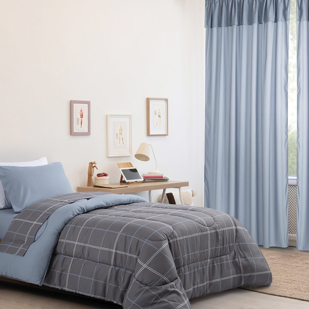 Juego de Cortinas Infantil 145x205 cm Celeste - Jean Cartier