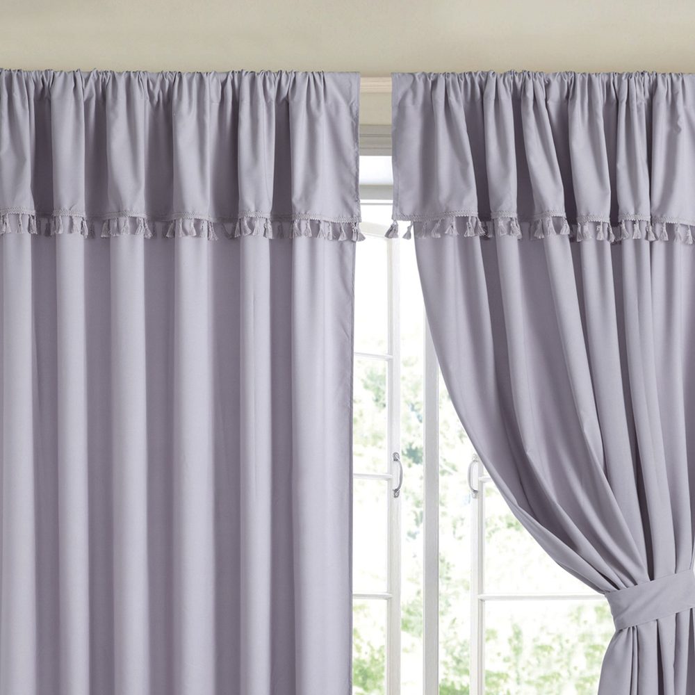 Juego de Cortinas 145x205 cm Tusor Presillas Escondidas Lila - Jean Cartier
