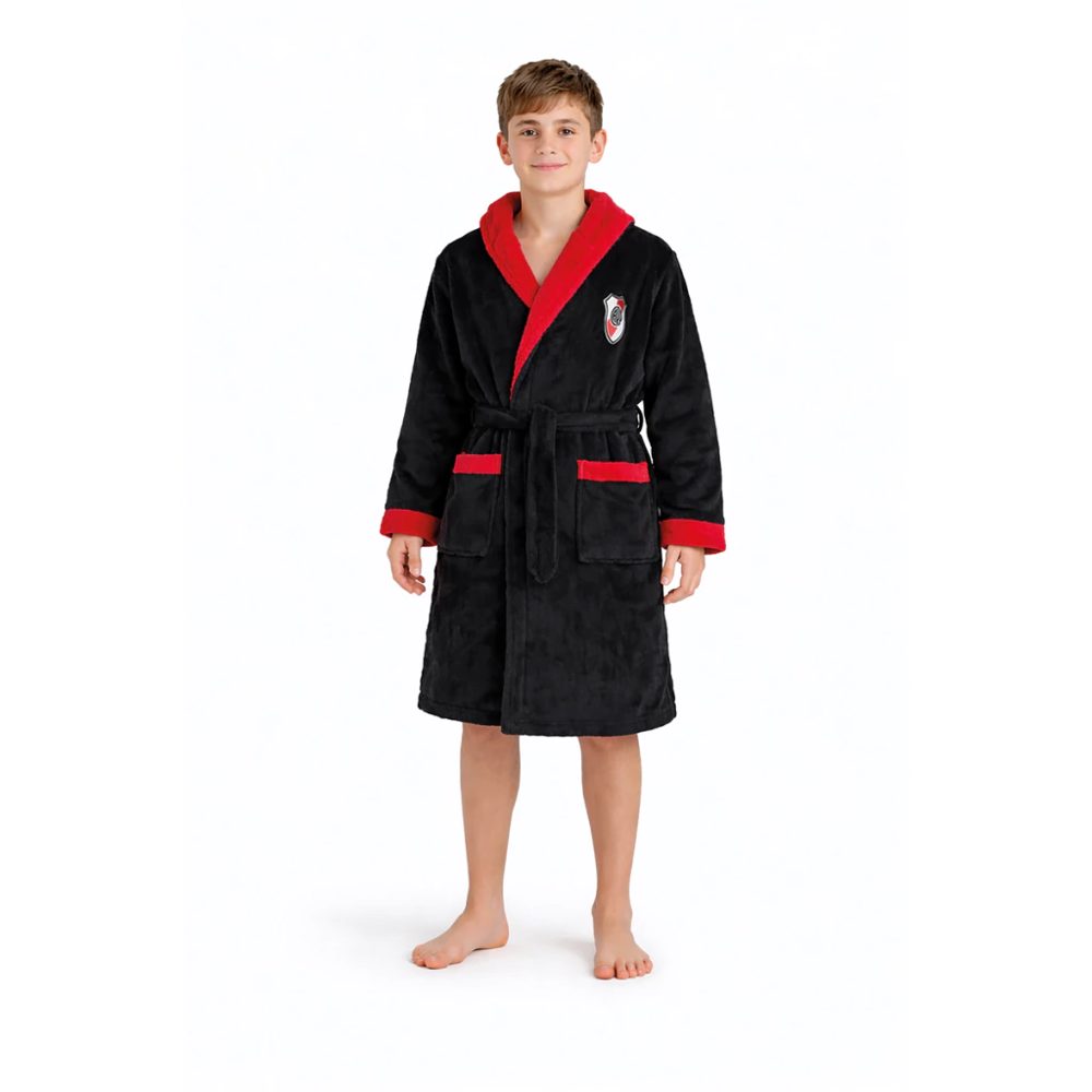 Bata River Juvenil Flannel Fleece Abrigada Con Cinturón - Equipos