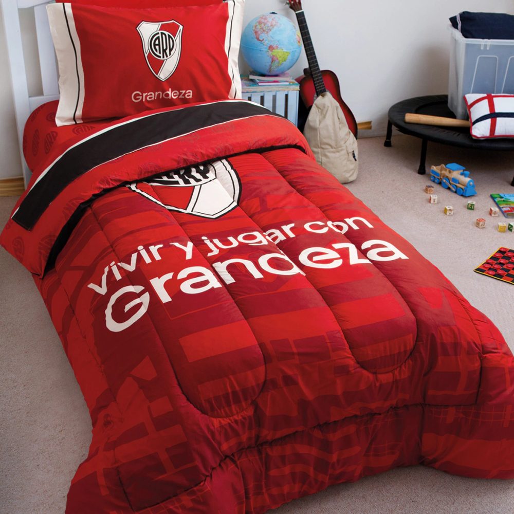 Acolchado 1 1/2 Plaza Estampado de River con Grandeza