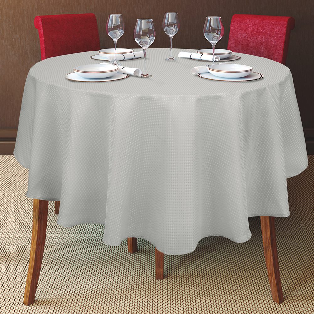 Mantel Redondo 180 cm Jacquard Gris Perla - Jean Cartier