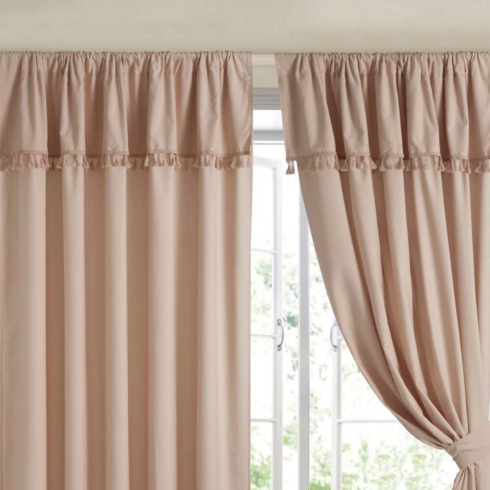 Juego de Cortinas 145x205 cm Tusor Presillas Escondidas Rosa Viejo - Jean Cartier