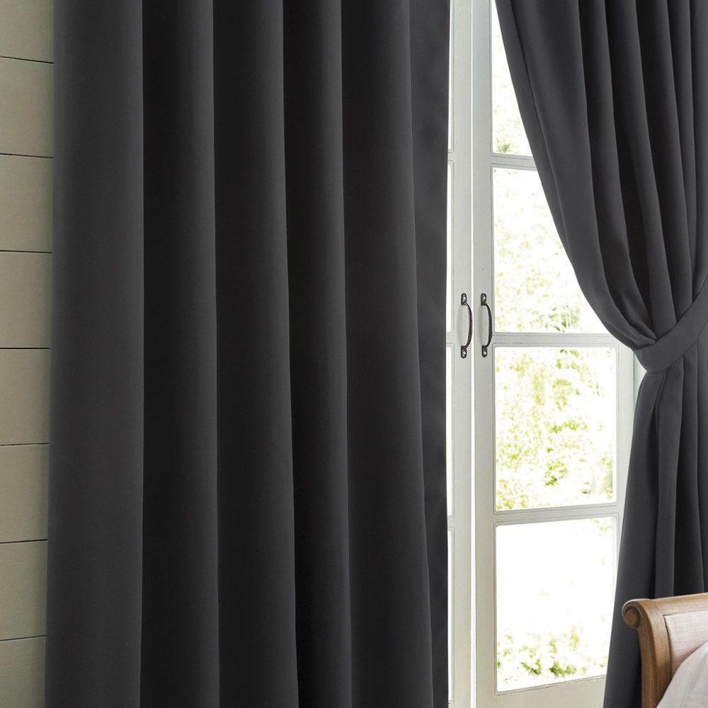 Juego de Cortinas BlackOut 140x210 cm Gris Grafito - Jean Cartier