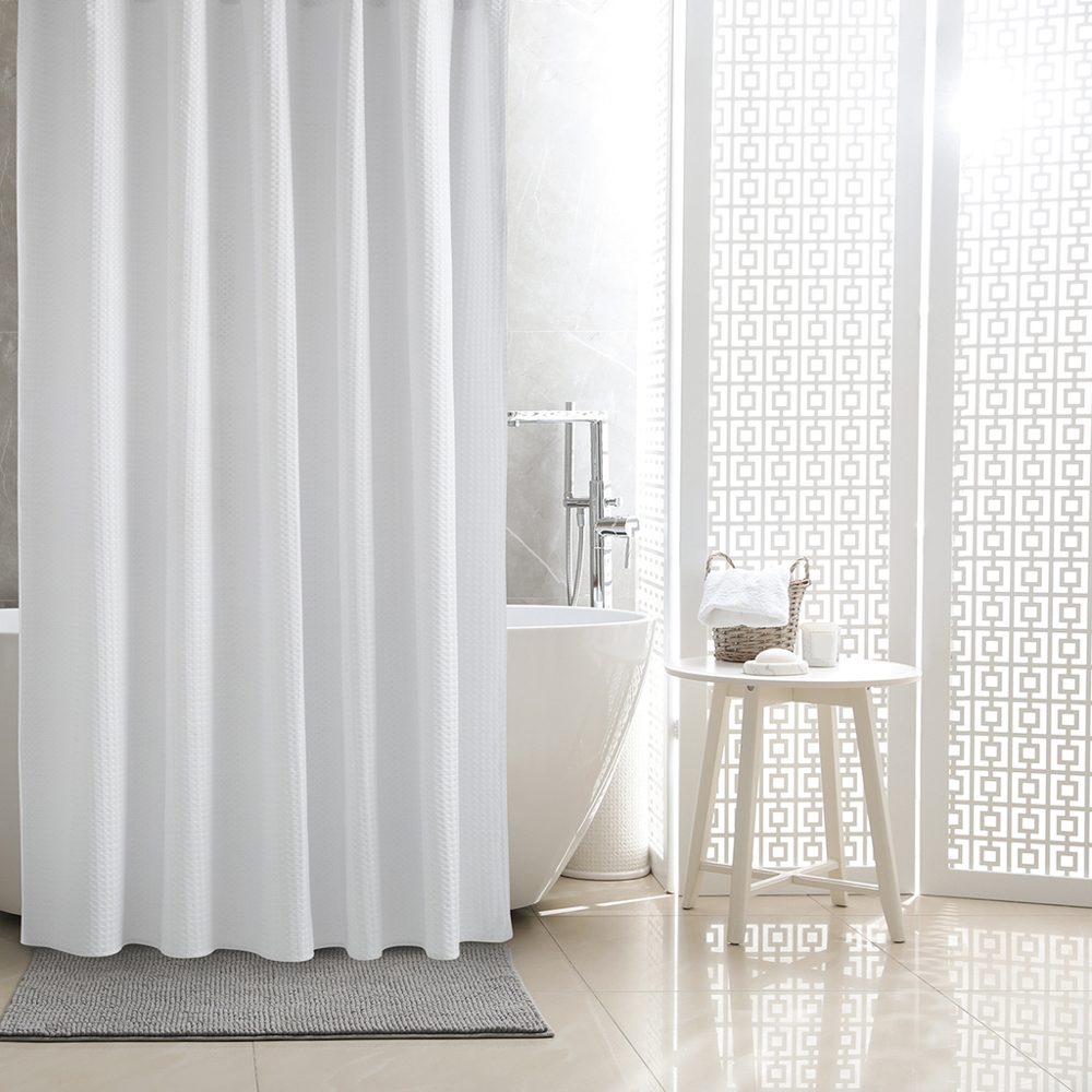 Cortina de Baño Nido de Abeja 180x180 cm Blanco - Jean Cartier