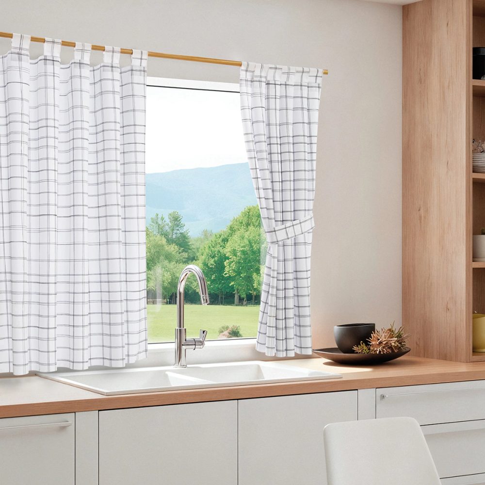 Juego de Cortinas Cocina Estampado con Presillas y Agarraderas - Jean Cartier