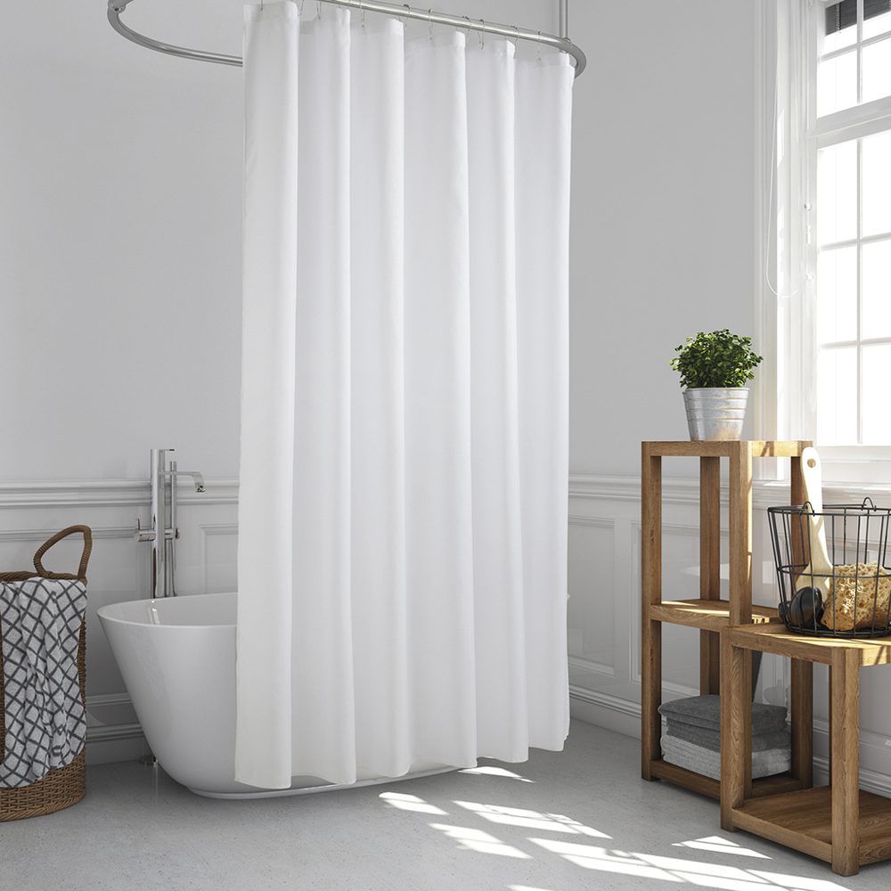 Set Cortina de Baño 180x180 cm con Ganchos Blanco - Jean Cartier