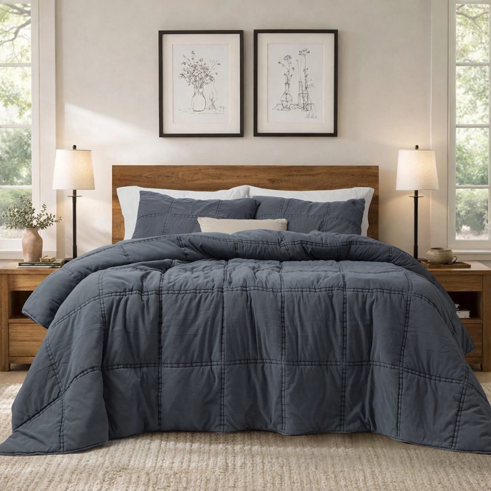 Acolchado Twin Size efecto STONE WASH Kit 2 Piezas - Palette