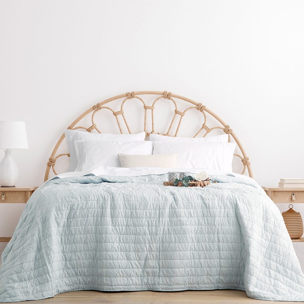 Cover Quilt 2 1/2 Plazas Matelaseado Celeste - Jean Cartier