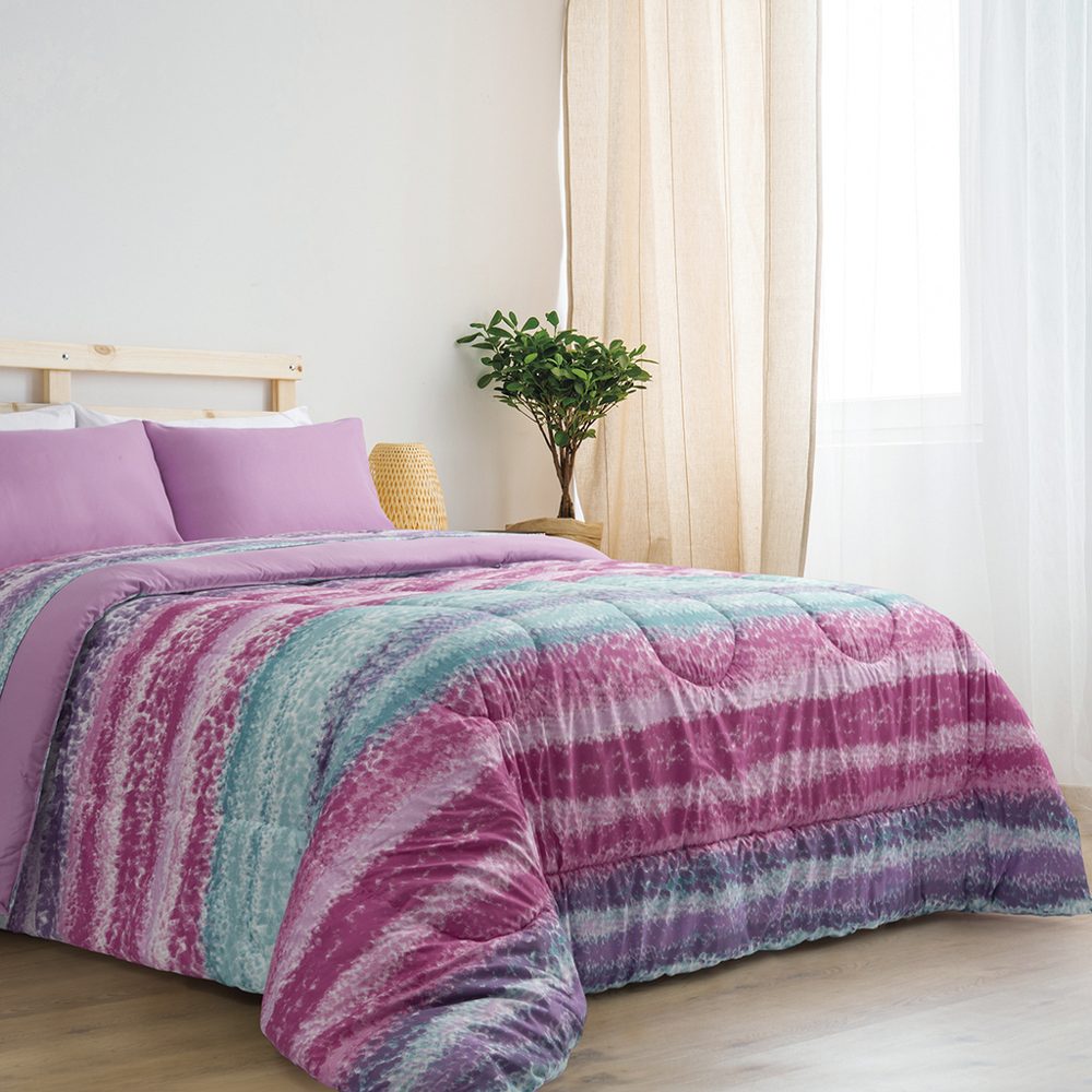 Juego de Sábanas 2 1/2 Plazas Estampadas Textural Fucsia - Jean Cartier