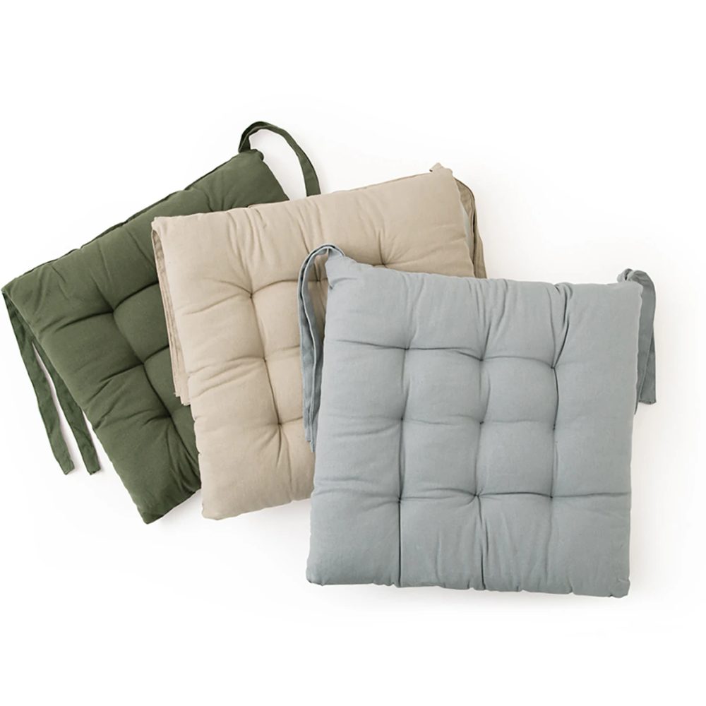 Almohadón para Silla 100% Algodón con Relleno y Cintas 40x40 cm - Jean Cartier