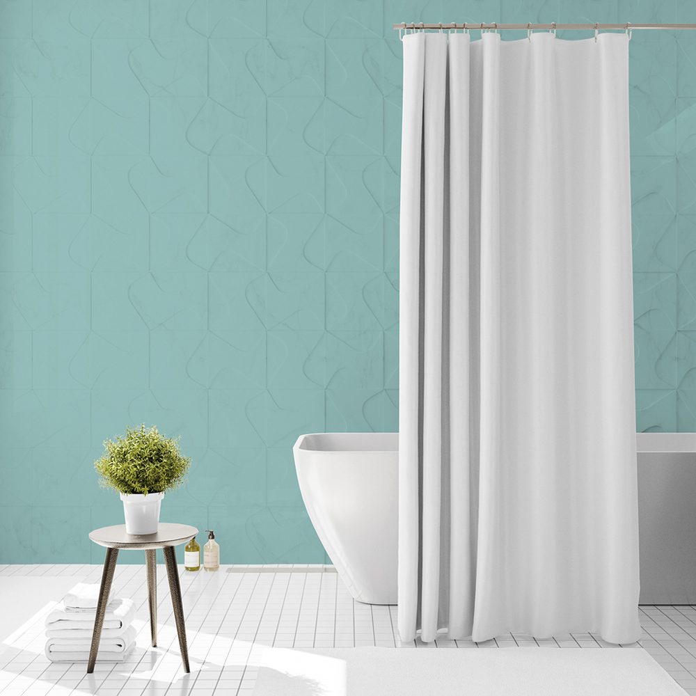 Protector de Cortina de Baño con Ganchos Plásticos - Jean Cartier