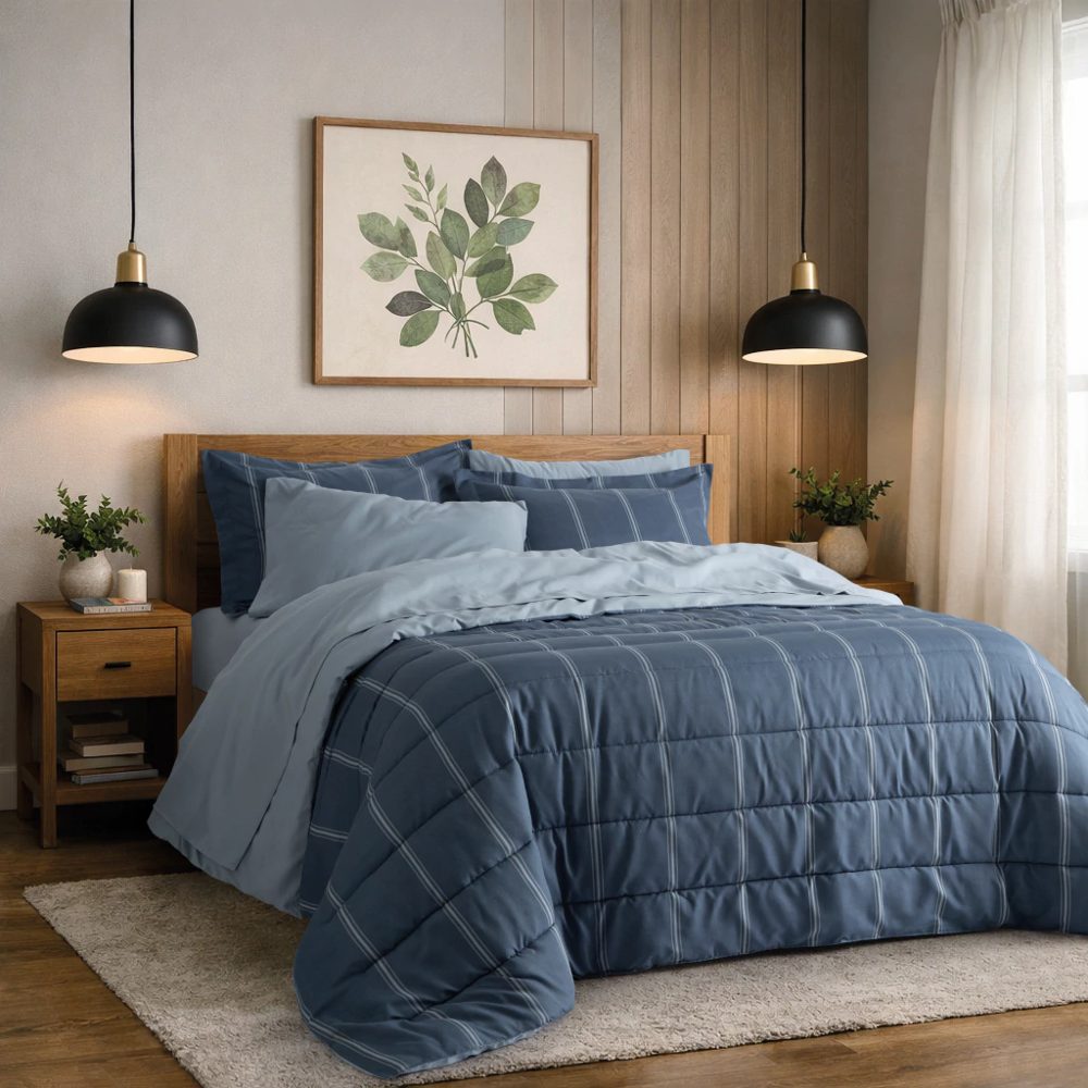 Acolchado 1 1/2 Plaza + Juego de Sábanas Kit 5 Piezas Premium - Jean Cartier