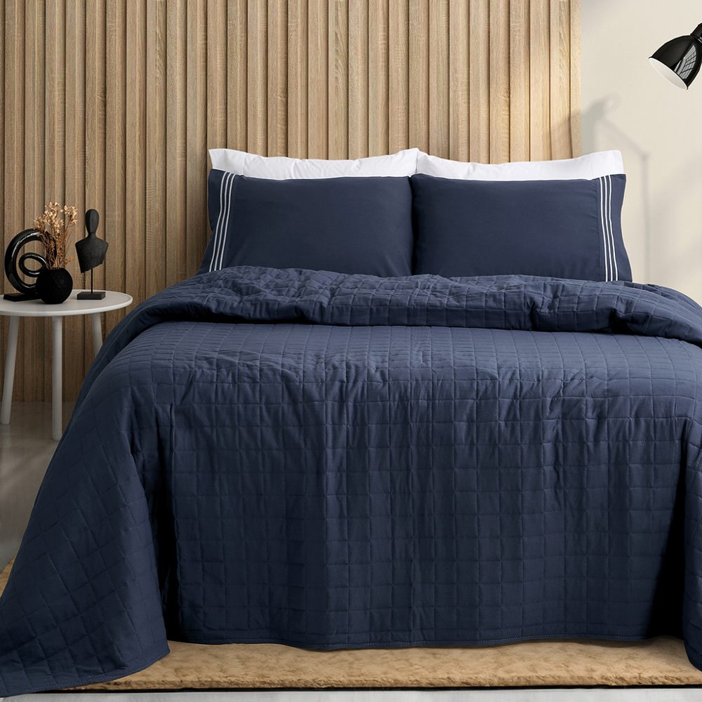Cover Twin Size 170x240 cm Matelaseado Azul índigo - Jean Cartier