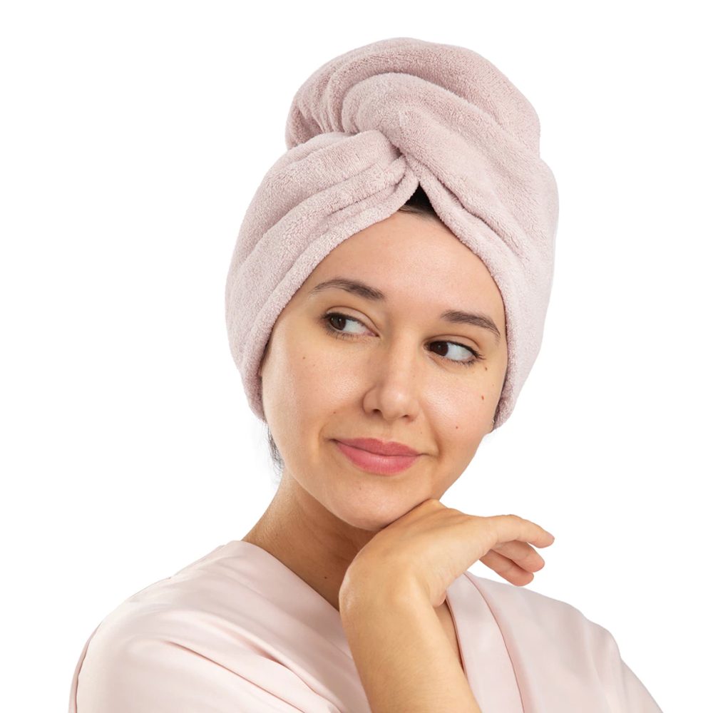 Set de 2 Turbante de Baño Coral Fleece Absorbente - Jean Cartier