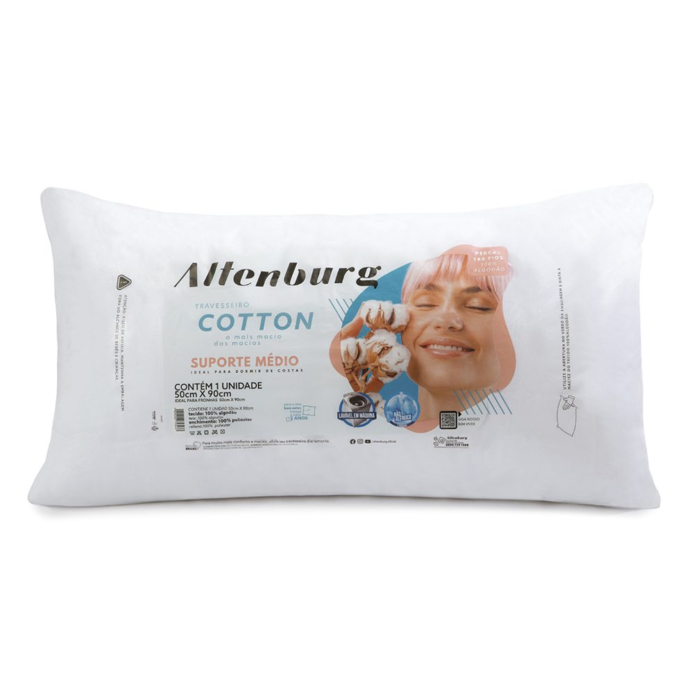 Almohada 100% Algodón 180 Hilos 90x50 cm - Altenburg