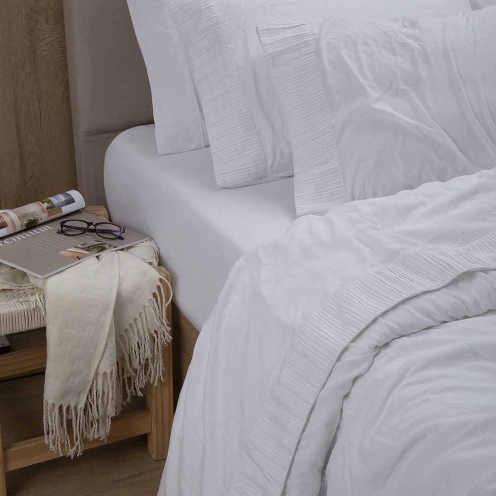 Juego de Sábanas King Size 600 H con Fundas Blanco - Alcoyana